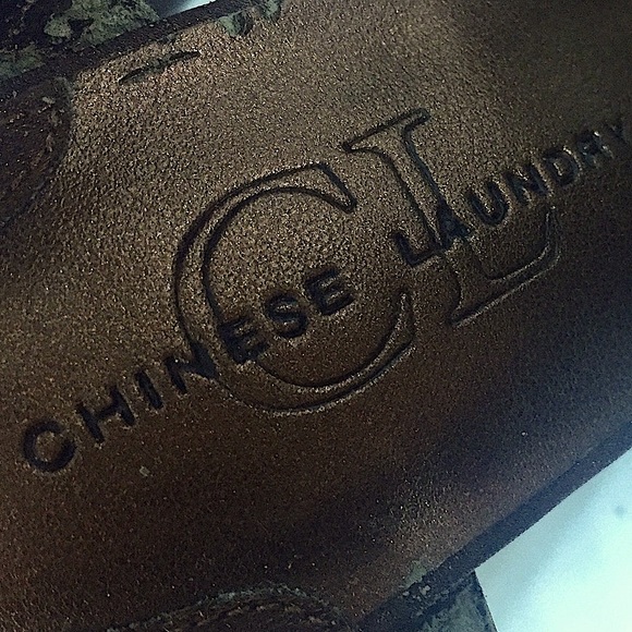 Copper Shimmer Strappy Platform Peep-Toe Heels - Chinese Laundry - Picture 4 of 8